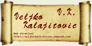 Veljko Kalajitović vizit kartica